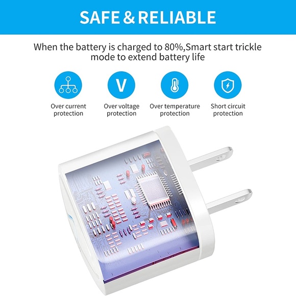 JUD iPhone Fast Charger, 20W PD Adapter with 6.6FT Lightning Cable - Picture 4 of 7